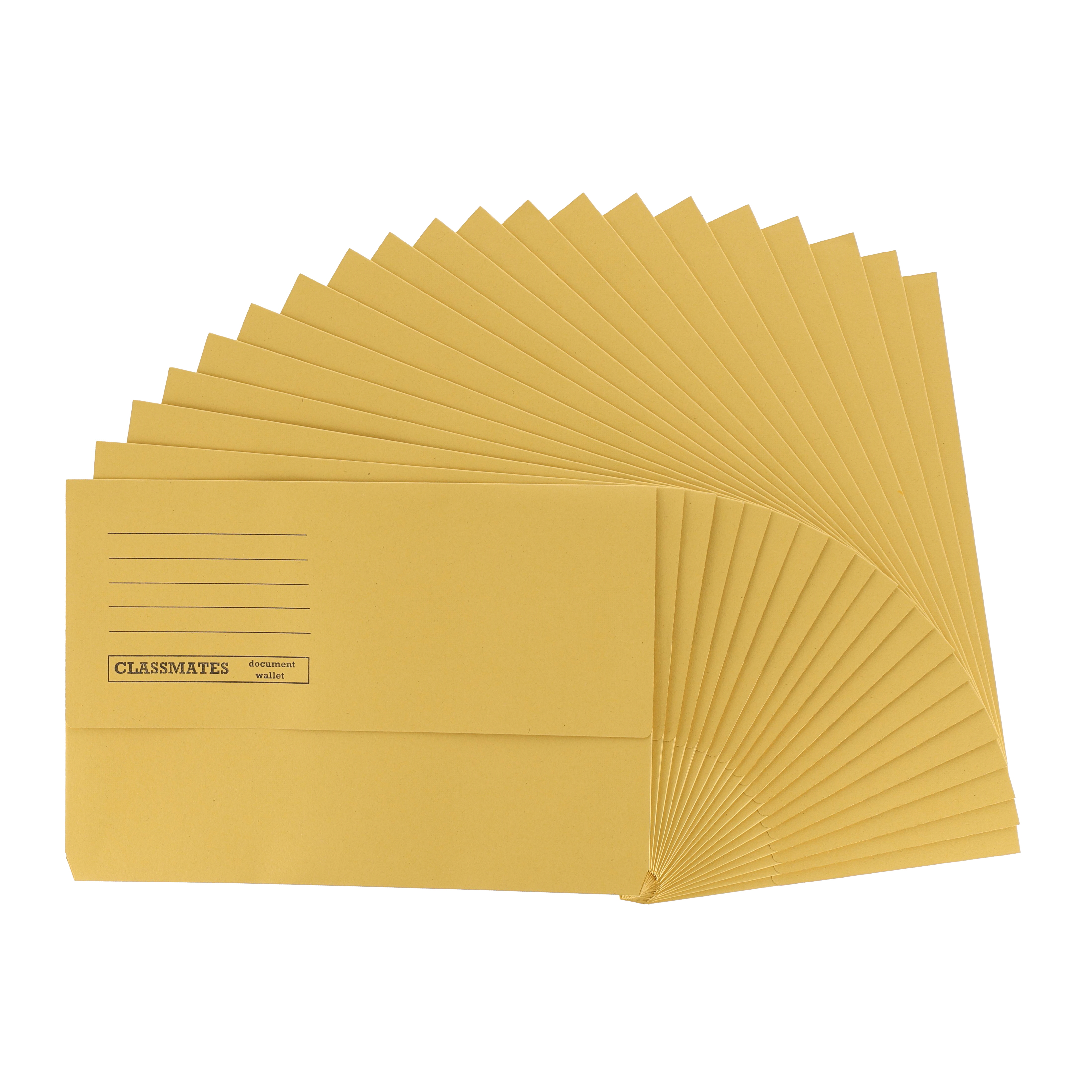Classmates Document Wallets Yellow